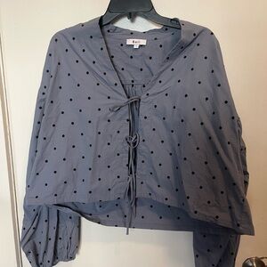 Boii Scandi Women's Blue Polka Dot Blouse